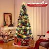 imageGoplus 3 FT PreLit Fiber Optic Christmas Tree Artificial Xmas Tree with SlowFlashing Multicolored Optical Fibers 96 PVC Branch Tips Top Star Foldable Metal Stand Mini Home Office DecorationMulticolored