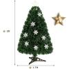 imageGoplus 3 FT PreLit Fiber Optic Christmas Tree Artificial Xmas Tree with SlowFlashing Multicolored Optical Fibers 96 PVC Branch Tips Top Star Foldable Metal Stand Mini Home Office DecorationGreen