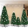 imageGoplus 3 FT PreLit Fiber Optic Christmas Tree Artificial Xmas Tree with SlowFlashing Multicolored Optical Fibers 96 PVC Branch Tips Top Star Foldable Metal Stand Mini Home Office DecorationGreen