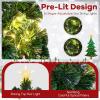 imageGoplus 3 FT PreLit Fiber Optic Christmas Tree Artificial Xmas Tree with SlowFlashing Multicolored Optical Fibers 96 PVC Branch Tips Top Star Foldable Metal Stand Mini Home Office DecorationMulticolored