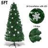 imageGoplus 3 FT PreLit Fiber Optic Christmas Tree Artificial Xmas Tree with SlowFlashing Multicolored Optical Fibers 96 PVC Branch Tips Top Star Foldable Metal Stand Mini Home Office DecorationGreen