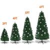 imageGoplus 3 FT PreLit Fiber Optic Christmas Tree Artificial Xmas Tree with SlowFlashing Multicolored Optical Fibers 96 PVC Branch Tips Top Star Foldable Metal Stand Mini Home Office DecorationGreen