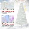 imageGoplus 3 FT PreLit Fiber Optic Christmas Tree Artificial Xmas Tree with SlowFlashing Multicolored Optical Fibers 96 PVC Branch Tips Top Star Foldable Metal Stand Mini Home Office DecorationWhite