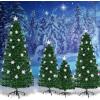 imageGoplus 3 FT PreLit Fiber Optic Christmas Tree Artificial Xmas Tree with SlowFlashing Multicolored Optical Fibers 96 PVC Branch Tips Top Star Foldable Metal Stand Mini Home Office DecorationGreen
