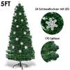 imageGoplus 3 FT PreLit Fiber Optic Christmas Tree Artificial Xmas Tree with SlowFlashing Multicolored Optical Fibers 96 PVC Branch Tips Top Star Foldable Metal Stand Mini Home Office DecorationGreen
