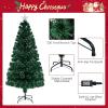 imageGoplus 3 FT PreLit Fiber Optic Christmas Tree Artificial Xmas Tree with SlowFlashing Multicolored Optical Fibers 96 PVC Branch Tips Top Star Foldable Metal Stand Mini Home Office DecorationMulticolored