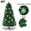imageGoplus 3 FT PreLit Fiber Optic Christmas Tree Artificial Xmas Tree with SlowFlashing Multicolored Optical Fibers 96 PVC Branch Tips Top Star Foldable Metal Stand Mini Home Office DecorationGreen