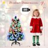 imageGoplus 3 FT PreLit Fiber Optic Christmas Tree Artificial Xmas Tree with SlowFlashing Multicolored Optical Fibers 96 PVC Branch Tips Top Star Foldable Metal Stand Mini Home Office DecorationGreenmulticolored