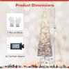 imageGoplus 6ft Pink Slim Pencil Christmas Tree Prelit Snow Flocked Artificial Skinny Xmas Tree with 140 Warm White LED Lights 8 Lighting Modes 392 Branch Tips ampamp Metal Stand Home Office DecorationGradient Blueprelit