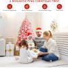 imageGoplus 6ft Pink Slim Pencil Christmas Tree Prelit Snow Flocked Artificial Skinny Xmas Tree with 140 Warm White LED Lights 8 Lighting Modes 392 Branch Tips ampamp Metal Stand Home Office DecorationPink
