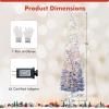 imageGoplus 6ft Pink Slim Pencil Christmas Tree Prelit Snow Flocked Artificial Skinny Xmas Tree with 140 Warm White LED Lights 8 Lighting Modes 392 Branch Tips ampamp Metal Stand Home Office DecorationGradient Blueprelit