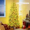 imageGoplus 75 FT PreLit Artificial Christmas Tree Hinged Sparse Xmas Fir Tree with 725 Soft Branch Tips 500 Multicolored LED Lights 8 Modes Foldable Metal Stand Home Office DecorationWarm White