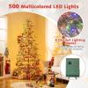 imageGoplus 75 FT PreLit Artificial Christmas Tree Hinged Sparse Xmas Fir Tree with 725 Soft Branch Tips 500 Multicolored LED Lights 8 Modes Foldable Metal Stand Home Office DecorationMulticolored