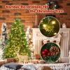 imageGoplus 75 FT PreLit Artificial Christmas Tree Hinged Sparse Xmas Fir Tree with 725 Soft Branch Tips 500 Multicolored LED Lights 8 Modes Foldable Metal Stand Home Office DecorationGreen red