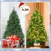 imageGoplus 75 FT PreLit Artificial Christmas Tree Hinged Sparse Xmas Fir Tree with 725 Soft Branch Tips 500 Multicolored LED Lights 8 Modes Foldable Metal Stand Home Office DecorationGreen red