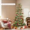 imageGoplus 75 FT PreLit Artificial Christmas Tree Hinged Sparse Xmas Fir Tree with 725 Soft Branch Tips 500 Multicolored LED Lights 8 Modes Foldable Metal Stand Home Office DecorationWarm White