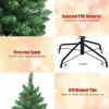 imageGoplus 75 FT PreLit Artificial Christmas Tree Hinged Sparse Xmas Fir Tree with 725 Soft Branch Tips 500 Multicolored LED Lights 8 Modes Foldable Metal Stand Home Office DecorationGreen red