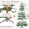 imageGoplus 75 FT PreLit Artificial Christmas Tree Hinged Sparse Xmas Fir Tree with 725 Soft Branch Tips 500 Multicolored LED Lights 8 Modes Foldable Metal Stand Home Office DecorationWarm White