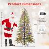 imageGoplus 75 FT PreLit Artificial Christmas Tree Hinged Sparse Xmas Fir Tree with 725 Soft Branch Tips 500 Multicolored LED Lights 8 Modes Foldable Metal Stand Home Office DecorationMulticolored