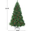imageGoplus 75 FT PreLit Artificial Christmas Tree Hinged Sparse Xmas Fir Tree with 725 Soft Branch Tips 500 Multicolored LED Lights 8 Modes Foldable Metal Stand Home Office DecorationGreen red