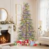 imageGoplus 75 FT PreLit Artificial Christmas Tree Hinged Sparse Xmas Fir Tree with 725 Soft Branch Tips 500 Multicolored LED Lights 8 Modes Foldable Metal Stand Home Office DecorationMulticolored