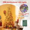 imageGoplus 75 FT PreLit Artificial Christmas Tree Hinged Sparse Xmas Fir Tree with 725 Soft Branch Tips 500 Multicolored LED Lights 8 Modes Foldable Metal Stand Home Office DecorationMulticolored