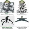 imageGoplus 75ft Artificial Snow Flocked Christmas Tree Unlit Pencil Hinged Pine Tree with Metal Stand Slim Xmas Snowy Tree for Indoor and Outdoor UsePrelit Snowy Tree