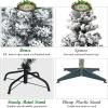 imageGoplus 75ft Artificial Snow Flocked Christmas Tree Unlit Pencil Hinged Pine Tree with Metal Stand Slim Xmas Snowy Tree for Indoor and Outdoor UsePrelit Snowy Tree