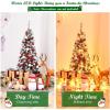 imageGoplus 75ft Artificial Snow Flocked Christmas Tree Unlit Pencil Hinged Pine Tree with Metal Stand Slim Xmas Snowy Tree for Indoor and Outdoor UsePrelit Snowy Tree