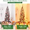 imageGoplus 75ft Artificial Snow Flocked Christmas Tree Unlit Pencil Hinged Pine Tree with Metal Stand Slim Xmas Snowy Tree for Indoor and Outdoor UsePrelit Snowy Tree