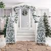 imageGoplus 75ft Artificial Snow Flocked Christmas Tree Unlit Pencil Hinged Pine Tree with Metal Stand Slim Xmas Snowy Tree for Indoor and Outdoor UseUnlit Snowy Tree