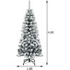 imageGoplus 75ft Artificial Snow Flocked Christmas Tree Unlit Pencil Hinged Pine Tree with Metal Stand Slim Xmas Snowy Tree for Indoor and Outdoor UseUnlit Snowy Tree