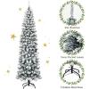 imageGoplus 75ft Artificial Snow Flocked Christmas Tree Unlit Pencil Hinged Pine Tree with Metal Stand Slim Xmas Snowy Tree for Indoor and Outdoor UseUnlit Snowy Tree