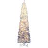 imageGoplus 6ft Pink Slim Pencil Christmas Tree Prelit Snow Flocked Artificial Skinny Xmas Tree with 140 Warm White LED Lights 8 Lighting Modes 392 Branch Tips ampamp Metal Stand Home Office DecorationGradient Blueprelit