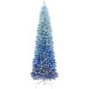 imageGoplus 6ft Pink Slim Pencil Christmas Tree Prelit Snow Flocked Artificial Skinny Xmas Tree with 140 Warm White LED Lights 8 Lighting Modes 392 Branch Tips ampamp Metal Stand Home Office DecorationGradient Blue
