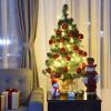 imageGoplus 2ft PreLit Tabletop Christmas Tree Small Artificial Fir Tree with 35 Warm White LED Lights 234 PVC ampamp PE Branch Tips Burlap Base Battery Operated Mini Xmas Tree for Home Office Decoration2ft Spruce Tree