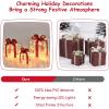 imageGoplus 3 Set Christmas Lighted Gift Boxes 90 LED Lightup Present Boxes wBows Ground Stakes ampamp Zip Ties PreLit Xmas Box Decorations for Christmas Tree Indoor ampamp OutdoorIrregular Clear Stripe