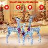 imageGoplus 3Pcs Large Lighted Christmas Reindeer 3D Light up Prismatic Deer Family w 230 LED Warm White Lights Iridescent PreLit Outdoor Deer Set for Indoor Outdoor Yard ampamp LawnCold White Laser