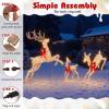imageGoplus 3Pcs Large Lighted Christmas Reindeer 3D Light up Prismatic Deer Family w 230 LED Warm White Lights Iridescent PreLit Outdoor Deer Set for Indoor Outdoor Yard ampamp LawnShimmery Gold