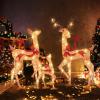 imageGoplus 3Piece Large Lighted Christmas Reindeer Family Light up Xmas Decorations w255 LED Lights ampamp Scarves Buck Doe ampamp Fawn PreLit Outdoor Deer Set for Indoor ampamp Outdoor DisplayGolden