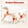 imageGoplus 3Piece Large Lighted Christmas Reindeer Family Light up Xmas Decorations w255 LED Lights ampamp Scarves Buck Doe ampamp Fawn PreLit Outdoor Deer Set for Indoor ampamp Outdoor DisplayShimmery Gold