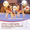 imageGoplus 3Piece Large Lighted Christmas Reindeer Family Light up Xmas Decorations w255 LED Lights ampamp Scarves Buck Doe ampamp Fawn PreLit Outdoor Deer Set for Indoor ampamp Outdoor DisplayGolden