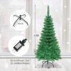 imageGoplus 45ft Prelit Pencil Christmas Tree Premium Hinged Fir Tree with Warm White LED Lights and Solid Metal Stand Easy Assemble Ideal Artificial Xmas Tree for Home and OfficeGreen