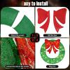 imageGoplus 48 Inch PreLit Christmas Wreath IndoorOutdoor Xmas Decoration with 200 LED Lights Red Bow Hanging Hooks Lighted Christmas Wreath for Garden Yard Living Room GreenGreen