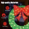 imageGoplus 48 Inch PreLit Christmas Wreath IndoorOutdoor Xmas Decoration with 200 LED Lights Red Bow Hanging Hooks Lighted Christmas Wreath for Garden Yard Living Room GreenGreen