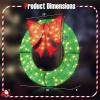 imageGoplus 48 Inch PreLit Christmas Wreath IndoorOutdoor Xmas Decoration with 200 LED Lights Red Bow Hanging Hooks Lighted Christmas Wreath for Garden Yard Living Room GreenGreen