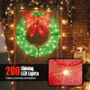 imageGoplus 48 Inch PreLit Christmas Wreath IndoorOutdoor Xmas Decoration with 200 LED Lights Red Bow Hanging Hooks Lighted Christmas Wreath for Garden Yard Living Room GreenGreen