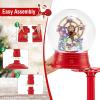 imageGoplus 5 Ft Christmas Snow Globe Lantern Musical Snowy Globe Street Lamp w 8 Tunes Blowing Snow Rotating Scene 15 Colorful LED Lights for Entryway Fireplace Porch Snowing Santa in SleighSnowing Santa W Ferris Wheel