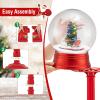 imageGoplus 5 Ft Christmas Snow Globe Lantern Musical Snowy Globe Street Lamp w 8 Tunes Blowing Snow Rotating Scene 15 Colorful LED Lights for Entryway Fireplace Porch Snowing Santa in SleighSnowing Santa in Sleigh