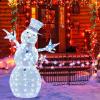 imageGoplus 6 FT Lighted Christmas Snowman PreLit Popup Christmas Decoration w 180 Cold White LED Lights Ground Stakes ampamp Zip Ties Included Festive Snowman Ornament for Home Yard3D SnowmanE